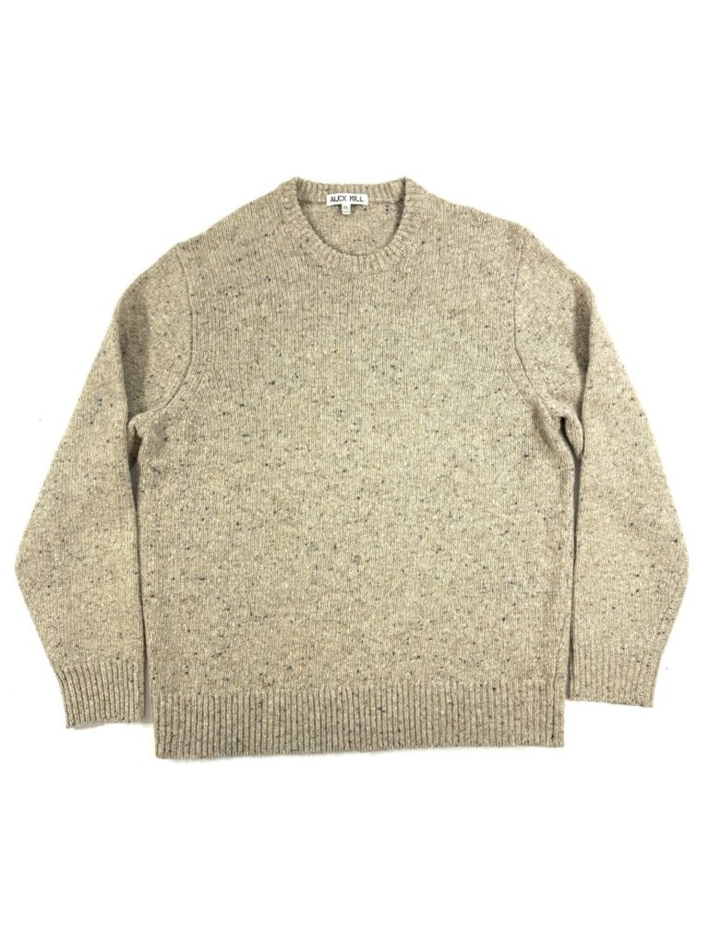 Alex Mill Mens Sweater Donegal Merino Wool Alpaca Blend Size XL Flecked Tan
